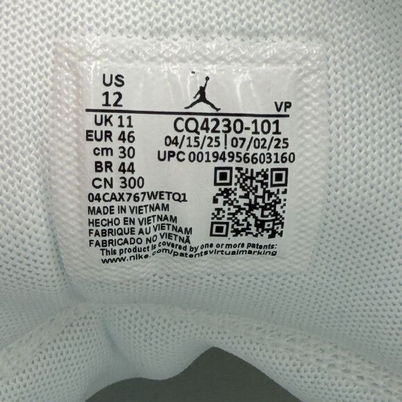 Nike Air Jordan Why Not Zer0.4 Triple White Basketball Shoe CQ4230-101 Mens 12 main image 5